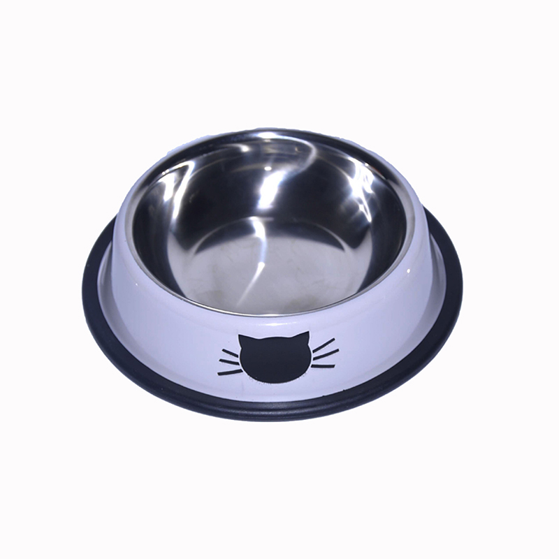 Voerbak voor katten, roestvrijstalen voerbakken voor huisdieren, kattenvoer, water, dikke kom, antislip, hondenvoer voor katten